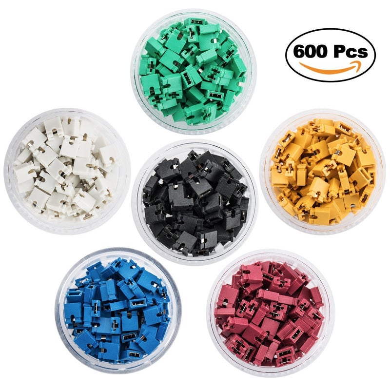 CQRobot 600 Pieces Standard Computer Jumper Caps Header Pin Shunt Short Circuit 2P Connector Open Top 2.54mm. Suitable for Arduino Raspberry Pi PCB PC DVD HDD Motherboard Shorting and Other Items. - Image 2